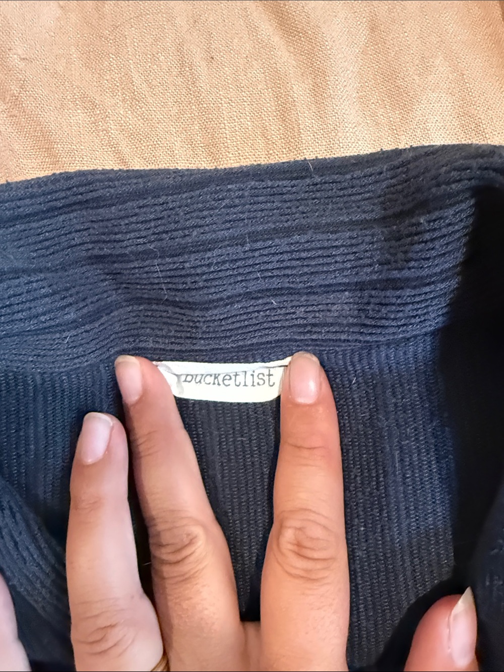 BUCKETLIST Navy Ribbed Button-Front Jacket - Picture 2 of 2